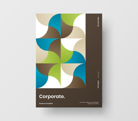 Vertical corporate identity A4 report cover. Abstract geometric vector business presentation design layout. Amazing company front page illustration brochure template.