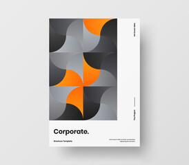 Fototapeta premium Vertical corporate identity A4 report cover. Abstract geometric vector business presentation design layout. Amazing company front page illustration brochure template.