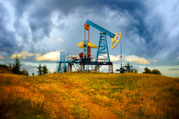 Fototapeta na wymiar Oil and gas production in autumn.