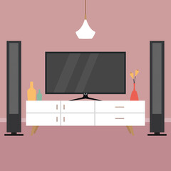 Home theater image. home entertainment - Vector illustration