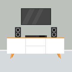 Home theater image. home entertainment - Vector illustration