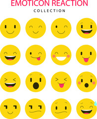 Flat emoticons with funny gestures. set of smileys
