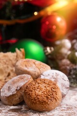 Fototapeta na wymiar christmas cookies, polvorones and marzipan