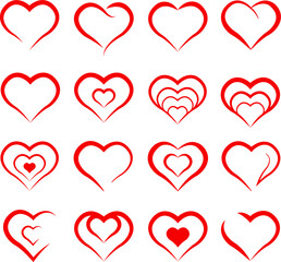 set of hearts. vector illustration