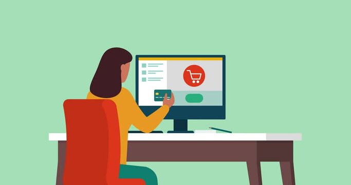 Woman ordering her grocery online