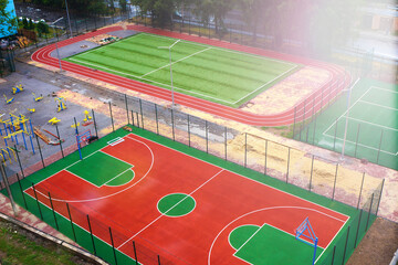 Fototapeta premium Football stadium, Basketball sports ground.Stadiums.