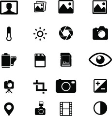 Photography icons free. set of icons for web