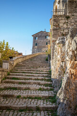 Fototapeta na wymiar Small village of Sermoneta with castle in Italy near Rome