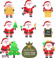 Santa claus collection. set of santa claus