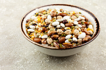 Raw legume on the table, close-up.