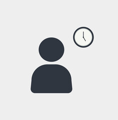 Monochromatic vector. Concept of time management and work. Flat Design.
