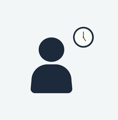 Monochromatic vector. Concept of time management and work. Flat Design.
