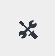 Wrench and screwdriver Icon. Concept of work, service and repair. 
