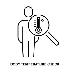 Simple linear icon for checking body temperature