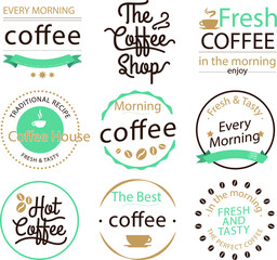 Obraz premium Vintage coffee house badges. set of labels