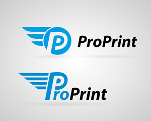 Fast Proffesional Printing Company Vector Logo Design for Media, Retail, Advertising, Newspaper or Book Concept