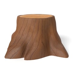 3D Illustration of a Cartoon Tree Stump