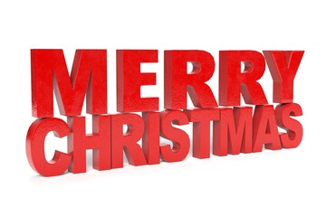 3D Illustration of a Merry Christmas Text