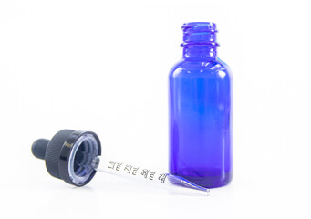 Cobalt Blue Dropper Bottle, Black Cap