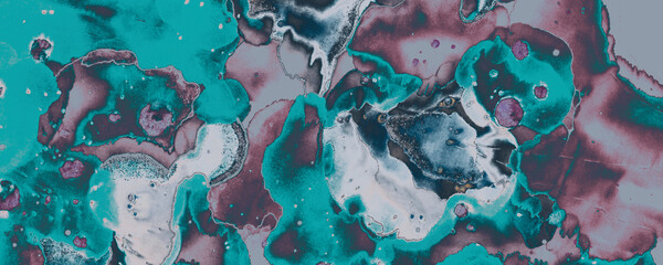 Yellow Luxury Wallpaper. Black Textile Background. Grey Elegant Canva. Violet Multicolor Drawing. Green Silk Element. Drawn Image. Dark Template. Abstract Poster.