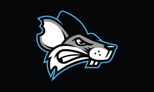 Rat sports mascot vector logo