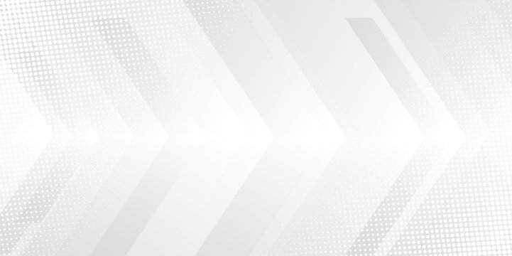 Grey white arrow abstract background geometry shine and layer element vector for presentation design. Suit for business, corporate, institution, party, festive, seminar, and talks. 