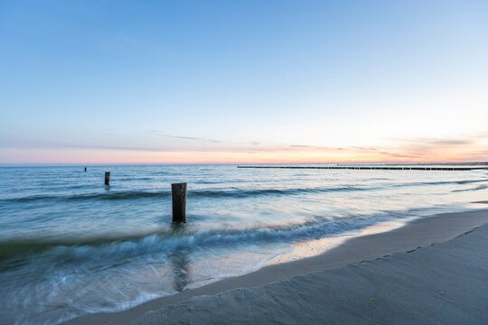 Baltic Sea beach at dawn