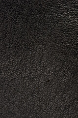 Old vintage genuine soft black leather texture background, top layer with pores and scratches, macro, close-up
