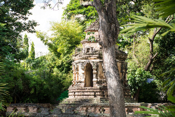 Chedi, a temple inside Wat Sam Yot, Chiang Mai Province