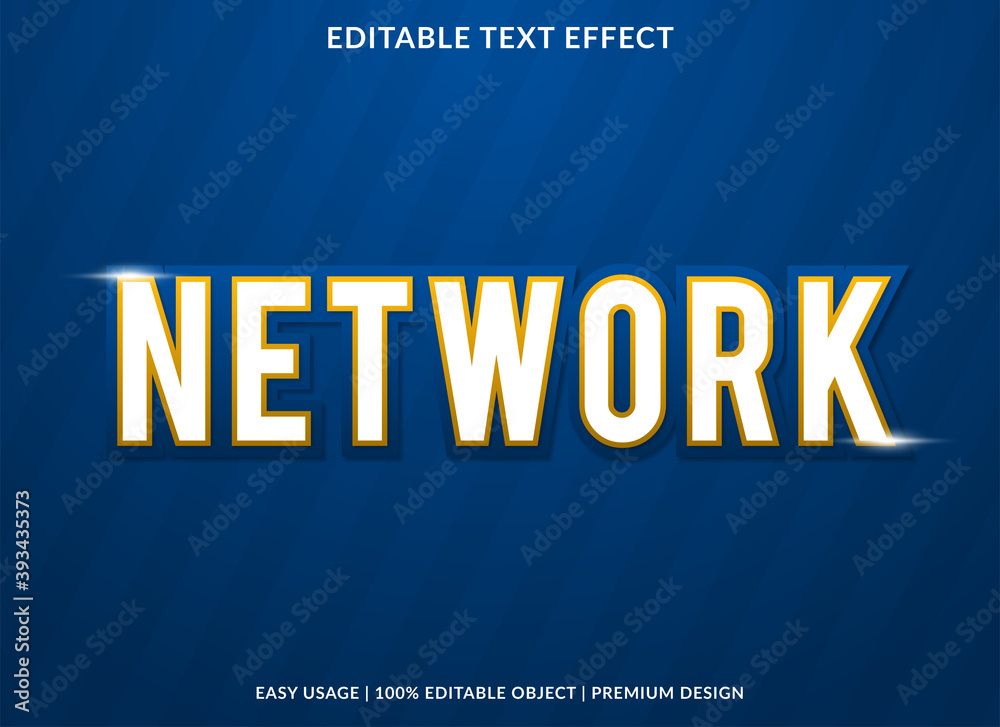 Fototapete network text effect template design with bold font style use for brand and business logo