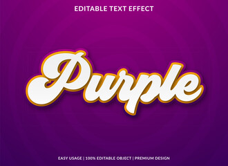 purple text effect template design with retro font style use for brand and business logo