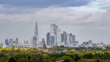 Fototapeta premium City of London Skyline with Sun Flare Facing North
