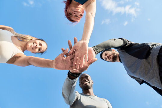 People holding hands together