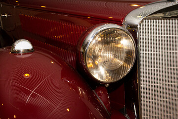 vintage car headlight in a museum in Latvia, Riga
