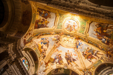 Fototapeta premium The Duomo or cathedral in Siracusa. The city is noted for its rich Greek history, culture, amphitheaters, architecture and association to Archimedes, playing an important role in ancient times 