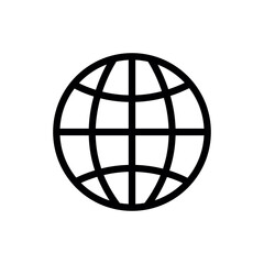 globe vector line icon, vector black illustration