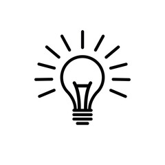light bulb line vector icon, vector black illustration