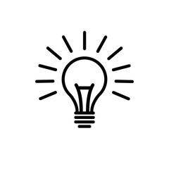 light bulb line vector icon, vector black illustration