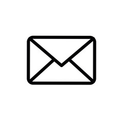 message, mail line icon, vector black illustration