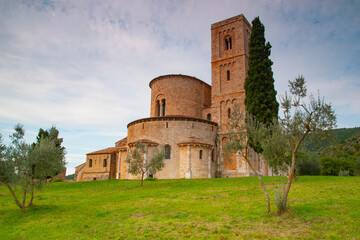 Fototapeta na wymiar Monastery of Sant Antimo near Montalcino, Tuscany, Italy