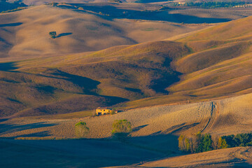 Swinging hills in the Southern part of Tuscany, Italy