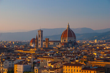 Fototapeta na wymiar Evening view over Florence in Tuscany, Italy