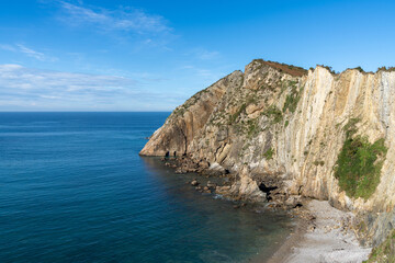 Fototapeta na wymiar view of the Playa de Silencio beach in Asturias on the north coast of. Spain
