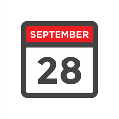 September 28 calendar icon with day and month