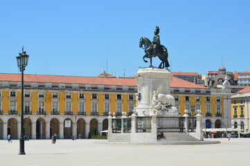 Praça do Comércio, Statue of King José I, sightseeing during COVID-19 (Lisbon, Portugal)