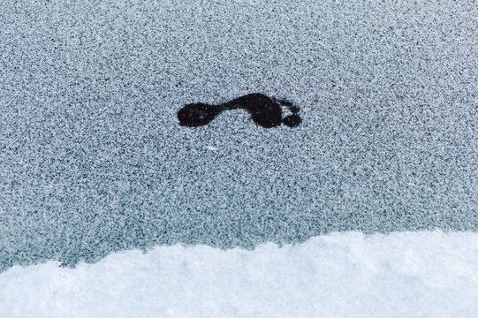 Footprint on snow