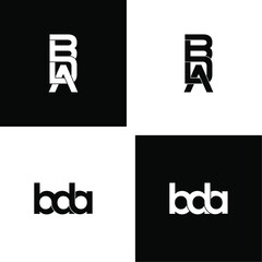 bda letter original monogram logo design set