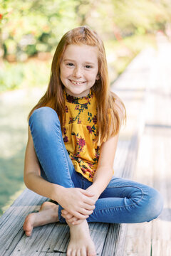 Portrait of a beautiful redhead girl