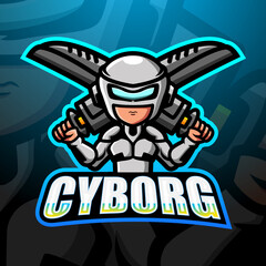 Cyborg mascot esport logo design