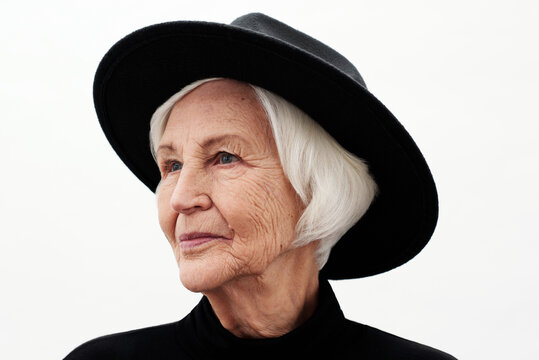 Senior Woman In Hat Portrait